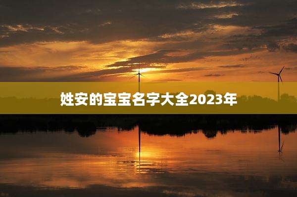 姓安的宝宝名字大全2023年