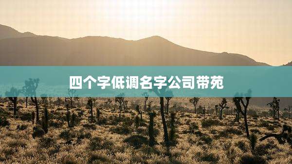 四个字低调名字公司带苑