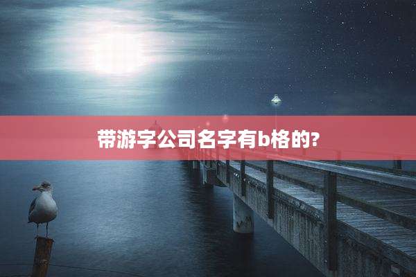 带游字公司名字有b格的?