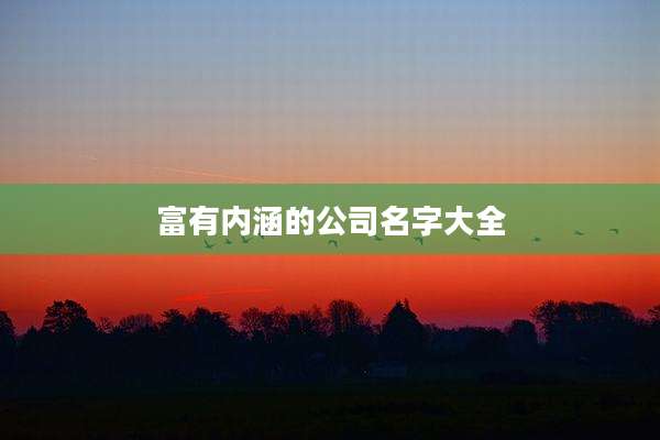 富有内涵的公司名字大全