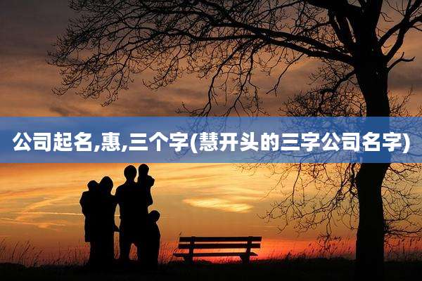 公司起名,惠,三个字(慧开头的三字公司名字)
