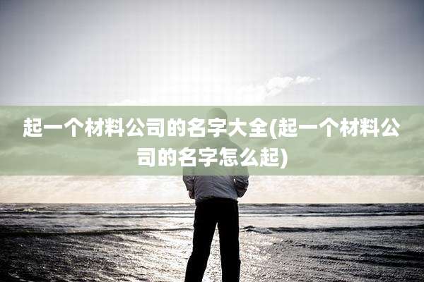 起一个材料公司的名字大全(起一个材料公司的名字怎么起)