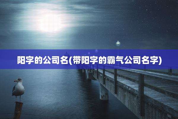 阳字的公司名(带阳字的霸气公司名字)