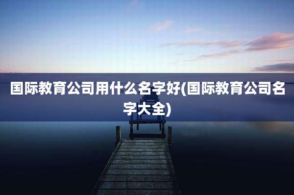 国际教育公司用什么名字好(国际教育公司名字大全)