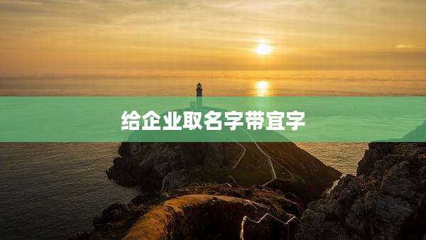 给企业取名字带宜字