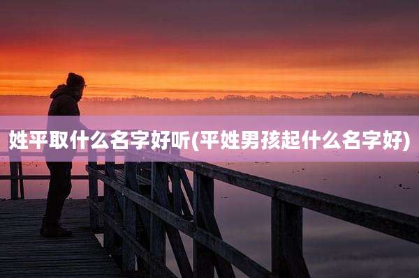 姓平取什么名字好听(平姓男孩起什么名字好)