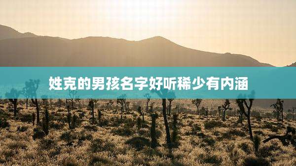 姓克的男孩名字好听稀少有内涵
