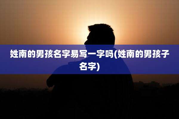 姓南的男孩名字易写一字吗(姓南的男孩子名字)