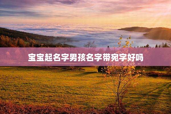宝宝起名字男孩名字带宛字好吗