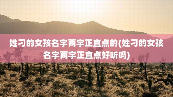 姓刁的女孩名字两字正直点的(姓刁的女孩名字两字正直点好听吗)