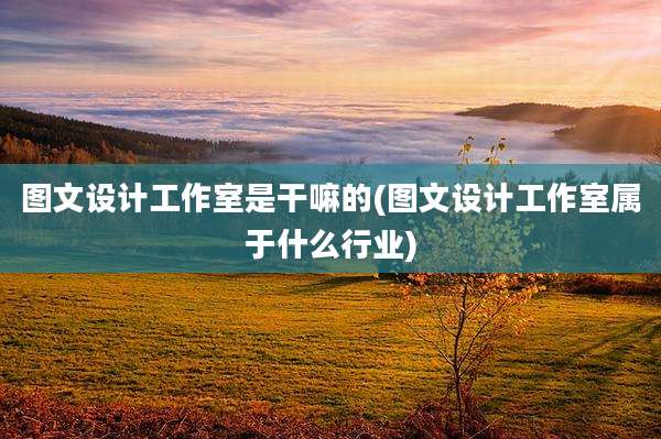 图文设计工作室是干嘛的(图文设计工作室属于什么行业)