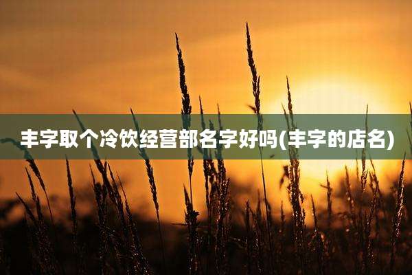丰字取个冷饮经营部名字好吗(丰字的店名)