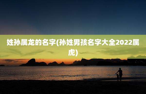 姓孙属龙的名字(孙姓男孩名字大全2022属虎)