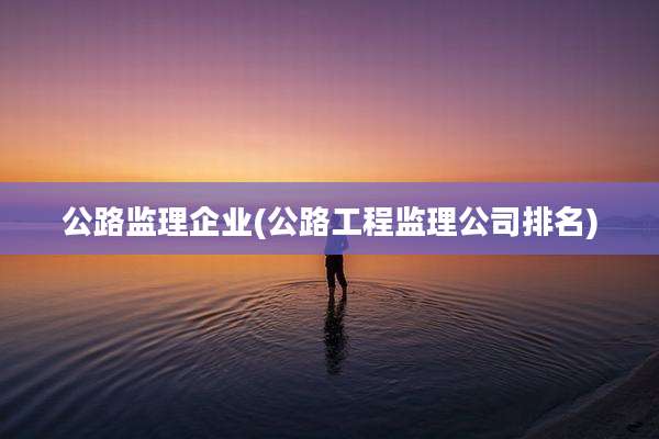 公路监理企业(公路工程监理公司排名)