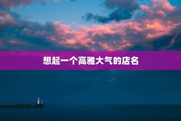 想起一个高雅大气的店名