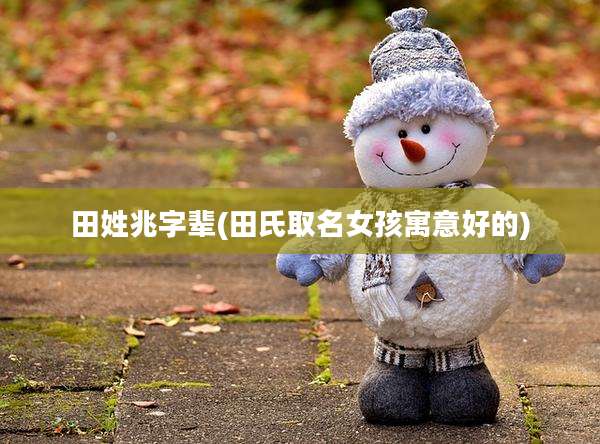 田姓兆字辈(田氏取名女孩寓意好的)