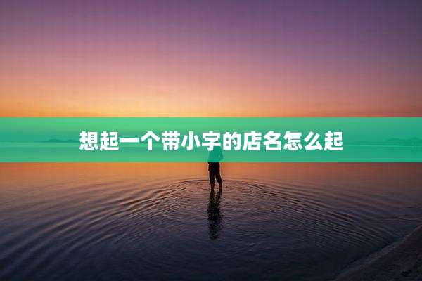 想起一个带小字的店名怎么起