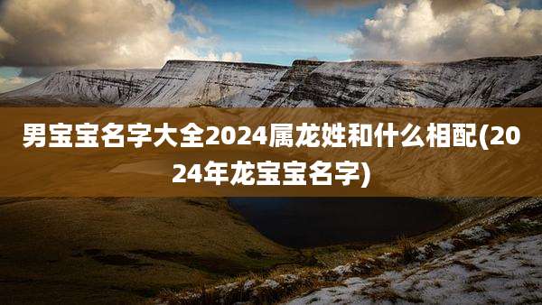 男宝宝名字大全2024属龙姓和什么相配(2024年龙宝宝名字)