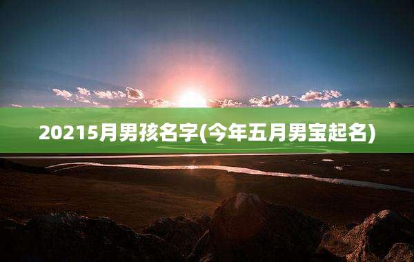 20215月男孩名字(今年五月男宝起名)