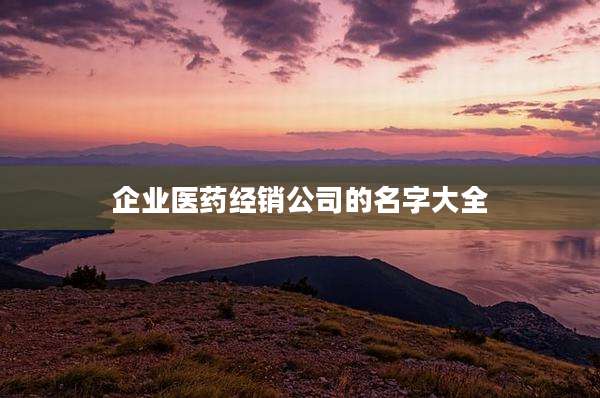企业医药经销公司的名字大全