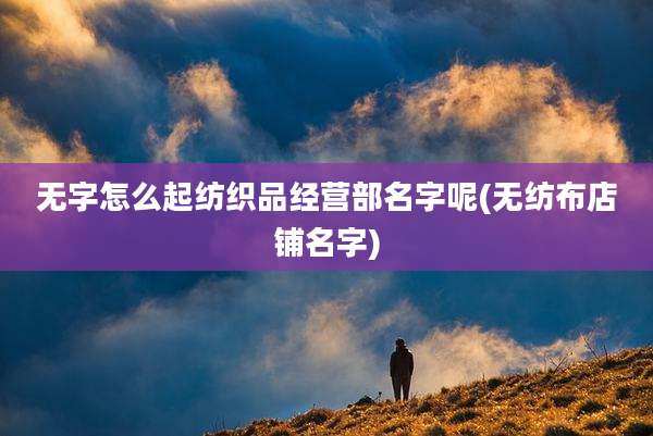 无字怎么起纺织品经营部名字呢(无纺布店铺名字)