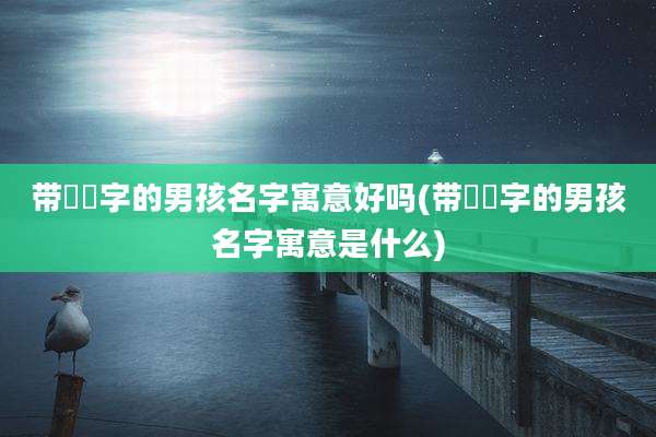 带璟璟字的男孩名字寓意好吗(带璟璟字的男孩名字寓意是什么)