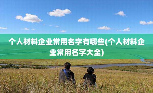 个人材料企业常用名字有哪些(个人材料企业常用名字大全)