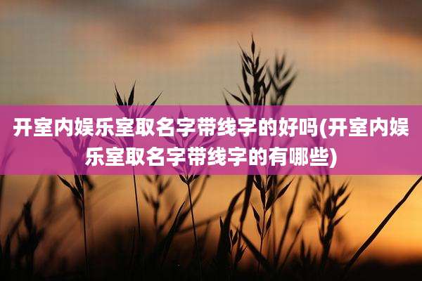 开室内娱乐室取名字带线字的好吗(开室内娱乐室取名字带线字的有哪些)