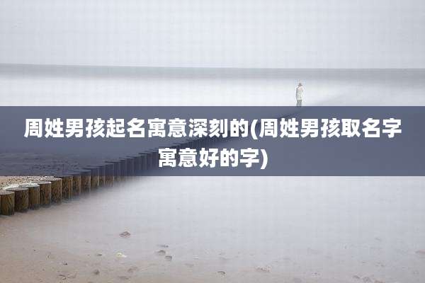 周姓男孩起名寓意深刻的(周姓男孩取名字寓意好的字)