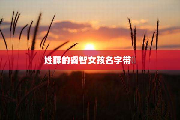 姓薛的睿智女孩名字带祎