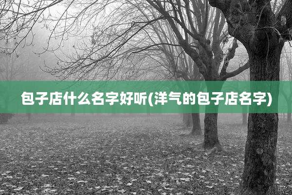 包子店什么名字好听(洋气的包子店名字)