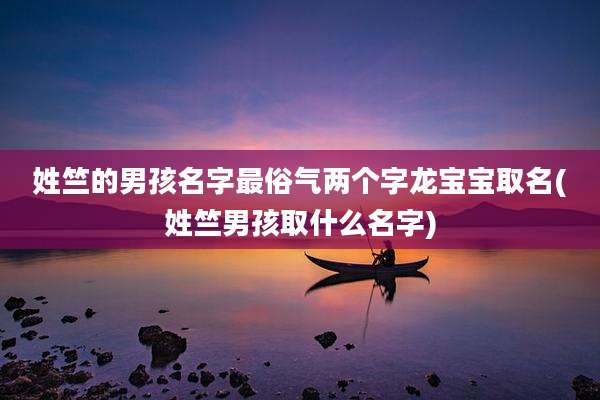 姓竺的男孩名字最俗气两个字龙宝宝取名(姓竺男孩取什么名字)