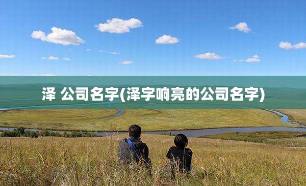 泽 公司名字(泽字响亮的公司名字)