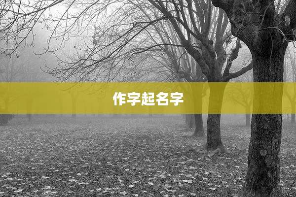 作字起名字