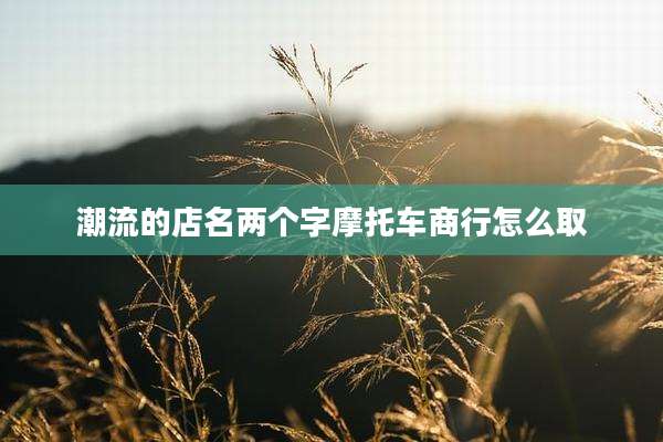 潮流的店名两个字摩托车商行怎么取