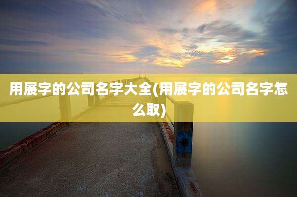 用展字的公司名字大全(用展字的公司名字怎么取)