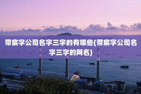 带宸字公司名字三字的有哪些(带宸字公司名字三字的网名)