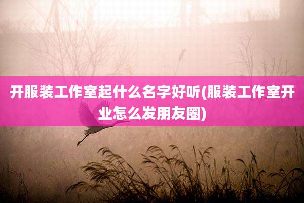 开服装工作室起什么名字好听(服装工作室开业怎么发朋友圈)