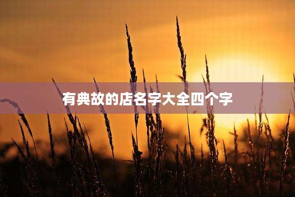 有典故的店名字大全四个字