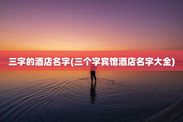 三字的酒店名字(三个字宾馆酒店名字大全)