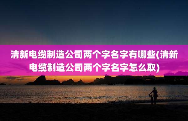 清新电缆制造公司两个字名字有哪些(清新电缆制造公司两个字名字怎么取)