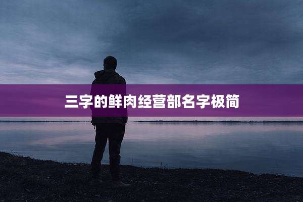 三字的鲜肉经营部名字极简
