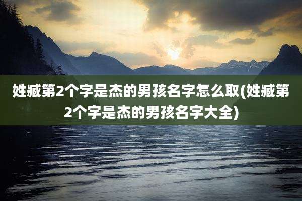 姓臧第2个字是杰的男孩名字怎么取(姓臧第2个字是杰的男孩名字大全)