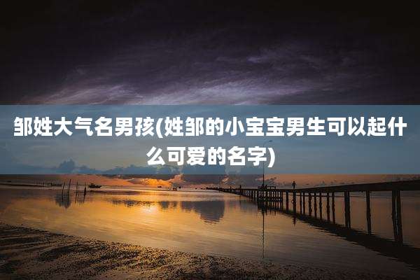 邹姓大气名男孩(姓邹的小宝宝男生可以起什么可爱的名字)