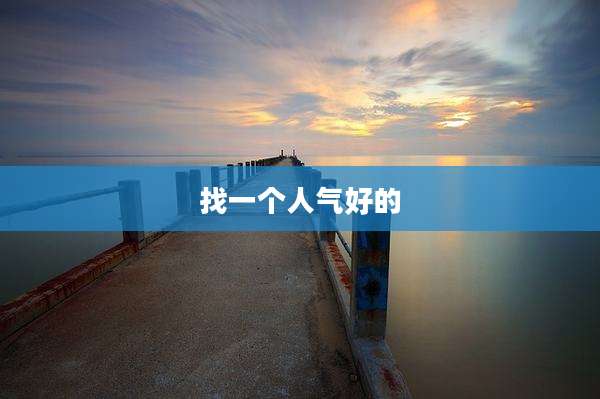 找一个人气好的
