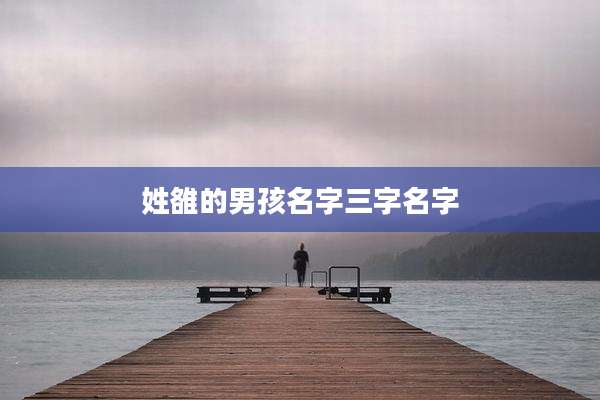 姓雒的男孩名字三字名字