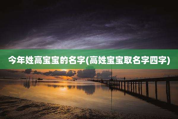 今年姓高宝宝的名字(高姓宝宝取名字四字)