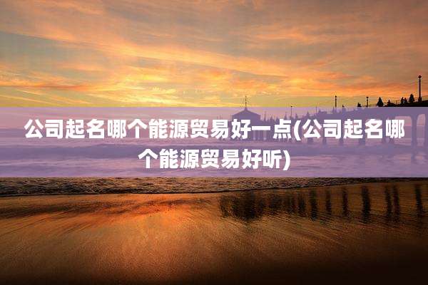 公司起名哪个能源贸易好一点(公司起名哪个能源贸易好听)