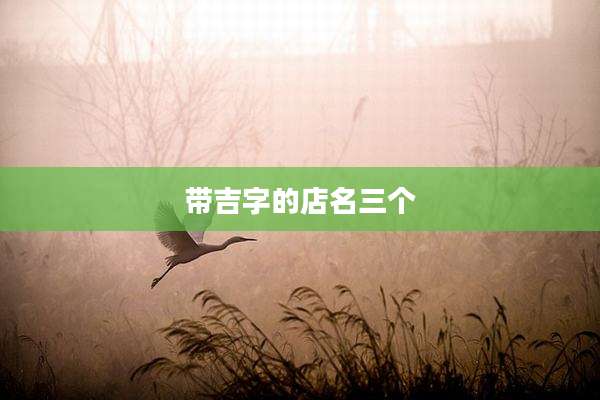 带吉字的店名三个