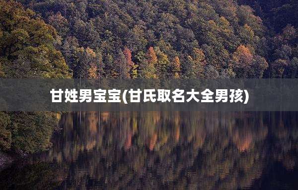 甘姓男宝宝(甘氏取名大全男孩)